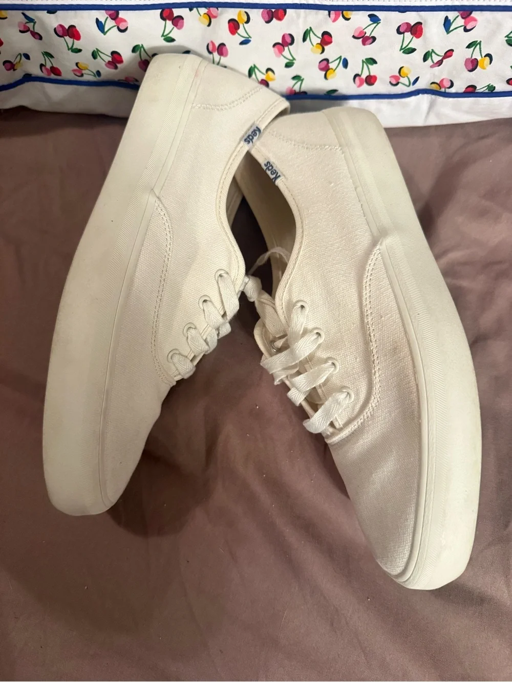 Keds Canvas Low-Top Sneakers in Off-White